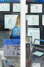 Entertainment Center, Flashe and acrylic on canvas, diptych, 78 x 62” each; 78 x 124” overall, detail 
2020
