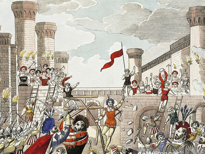 Una stampa d'epoca del Guglielmo Tell