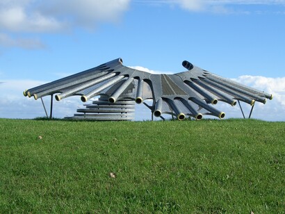Escultura de pájaro. Swansea, Gales