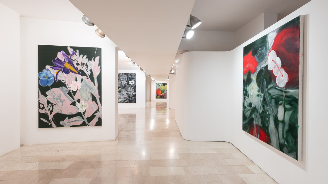 Fuori dalla nostra finestra: i dipinti recenti di Ross Bleckner, 2018-2025, vista della mostra. Per gentile concessione di Galleria Mazzoli 