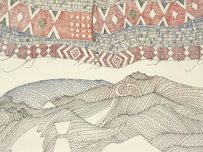 John Bevan Ford, Te awhi ki ruahine, 1988. Courtesy of Te Pātaka Toi Adam Art Gallery