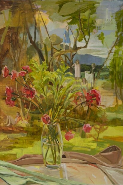 Vera Iliatova, Dilemma With Jane, 2013, oil on canvas, 50 by 40 inches