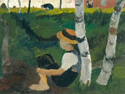 Paula Modersohn-Becker, Ragazzo sulla strada sotto delle betulle, 1900, Museen Böttcherstrasse, Paula Modersohn-Becker Museum, Bremen