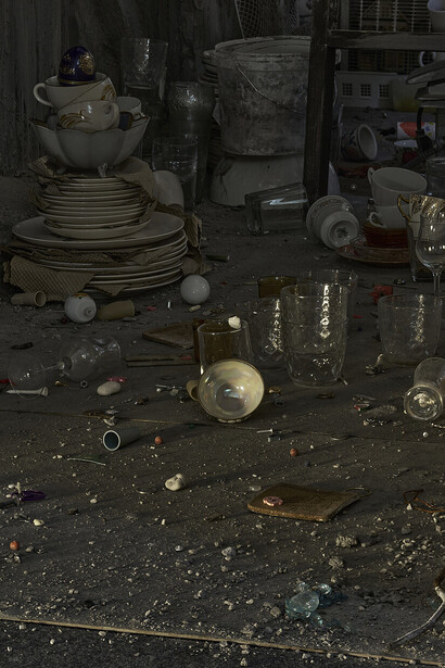 Tolia Astakhishvili, A sound in the tunnel between the ears / dark days / when the others are within us (detail), 2024-2026. Courtesy of MUMOK