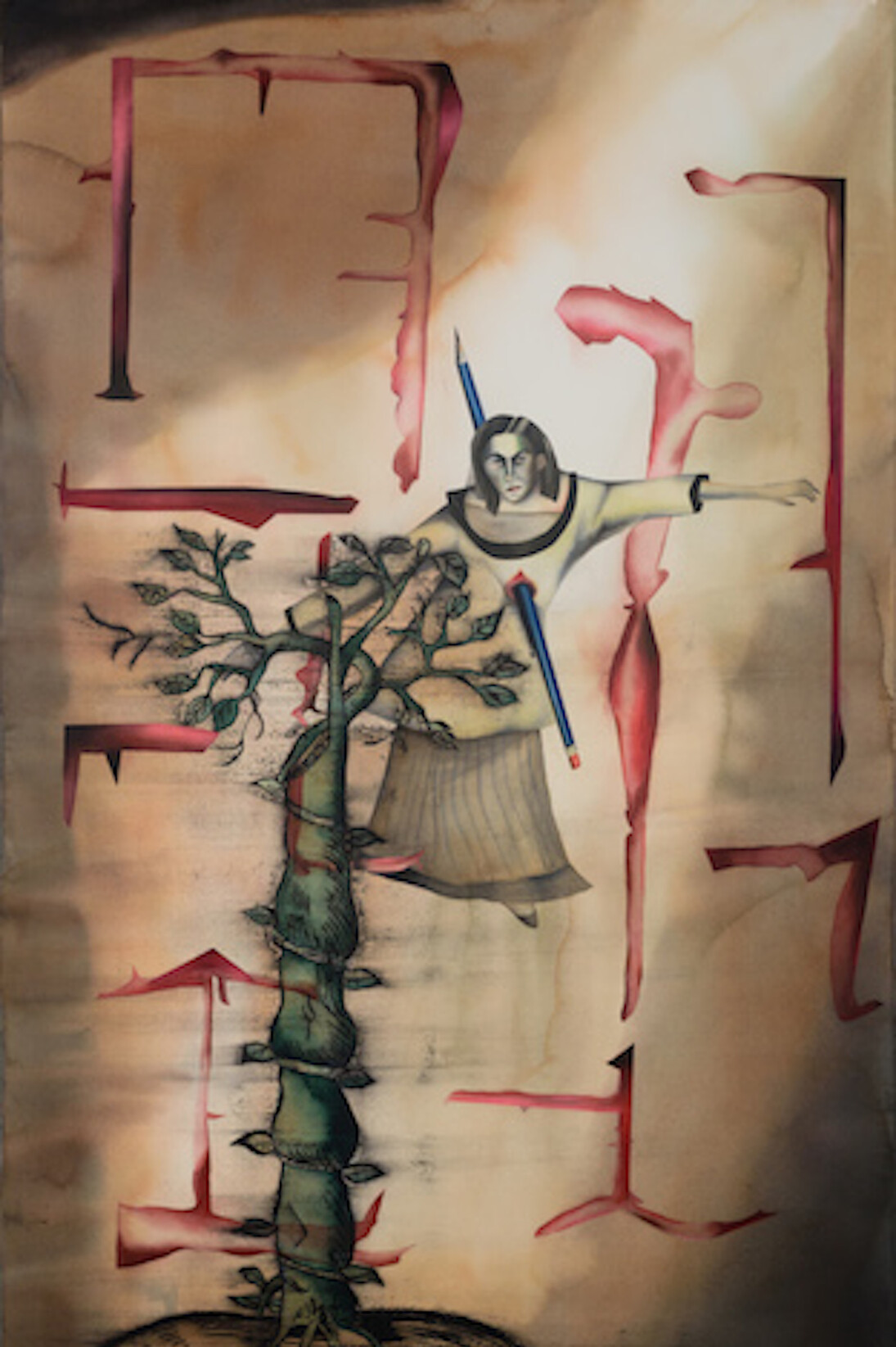 Anju Dodiya, Exhibition view. Courtesy of Galerie Daniel Templon