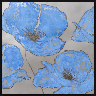Nick Moss, Blue Poppies, 2023, 31 3/4x31 3/4x2 inches. Courtesy the artist and Casterline|Goodman Gallery