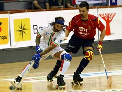 Hóquei em Patins. Jogo entre Espanha e Itália