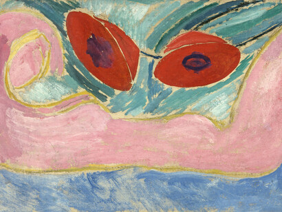 Vanessa Bell (1879-1961), Nude with Poppies (detail), 1916, Oil on canvas 23 x 43 cm © Estate of Vanessa Bell, courtesy of Henrietta Garnett
