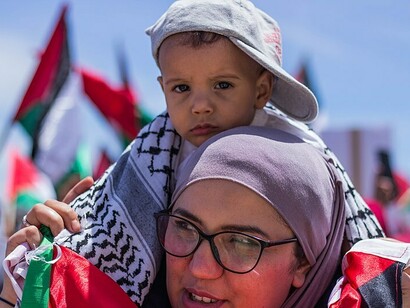 A protest in Tunisia expressing support for Palestine