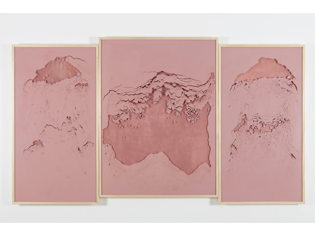 Sophie Ko Chkheidze, Geografia Temporale- Pala d'altare, pigmento, 145x245cm 2014