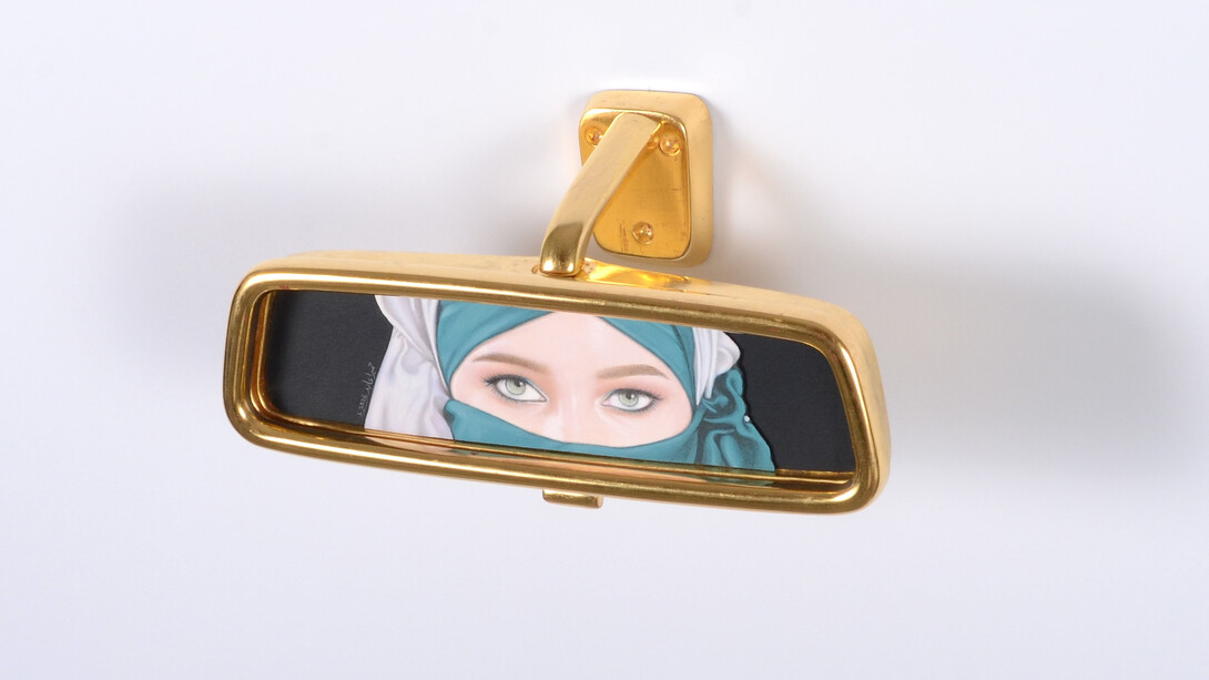 Humaira Abid, Tempting eyes: gold series - V, 2026. Courtesy of Pentimenti