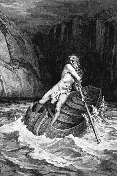 Caronte, ilustración de Gustave Doré en "La Divina Comedia" de Dante Alighieri