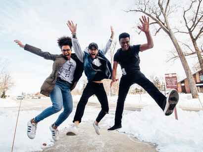 People together, in the snow