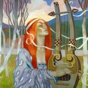 Ragazza con lira, 1908-1910, olio su tela, 232 x 120,5 cm, APP (dettaglio)