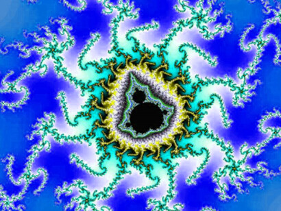 Fractal Mandelbrot, el más estudiado de los fractales. Lleva su nombre por el matemático Benoit Mandelbrot, 1924-2010