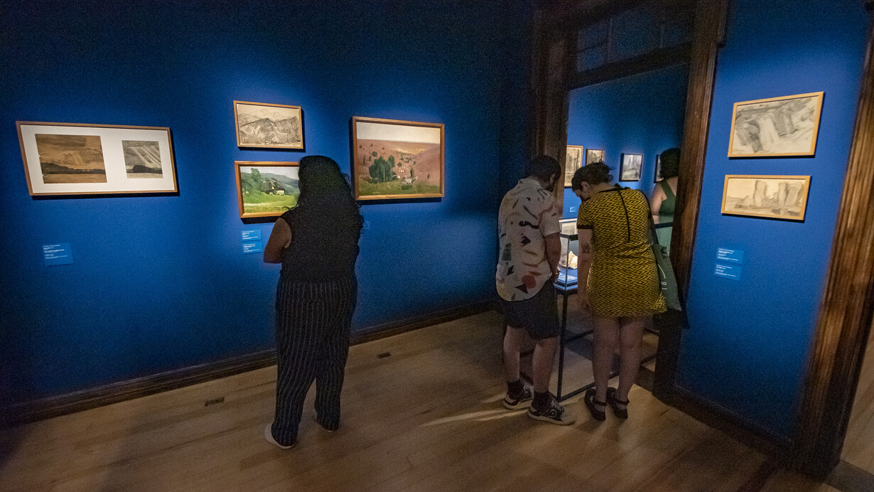 Lange de Morretes, entre-paisagens, vista da exposição. Cortesia do Museu Paranaense