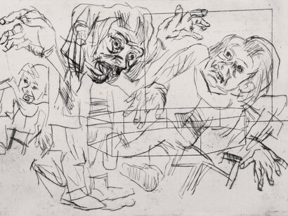 Jaime Valtierra, Adolfa s Cave, Second, 2014, Drypoint and Monoprint on paper