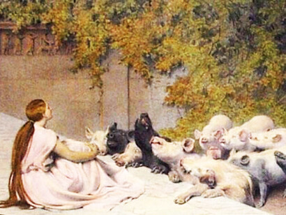 Brighton Riviere, Circe with pigs 