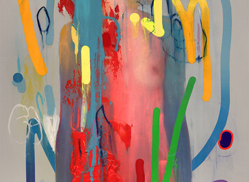 Erik Jones, Royal-Crayons, 24x36 inch, 61x91cm. Watercolor, colored pencil, water-soluble wax pastel, acrylic on Rives bfk paper mounted to panel