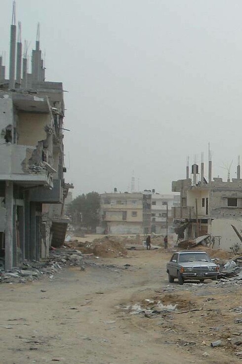 Buildings collapse after clash with Israel