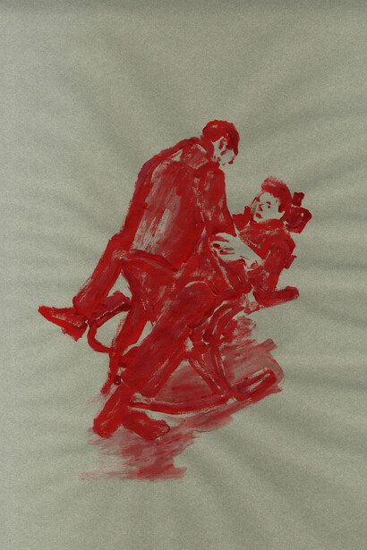 Michael Rotondi, Red, 2017, smalto su carta, 50x40 cm. Courtesy of MAC