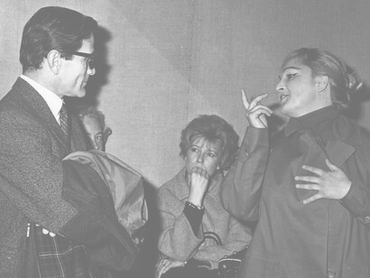 Pier Paolo Pasolini, Dacia Maraini e Laura Betti a Roma, dicembre 1963, Courtesy Collezione Giuseppe Garrera