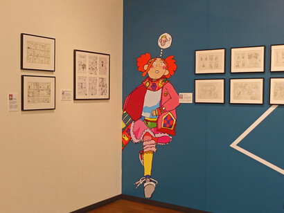 Ping-pong club. 25 years L’employé du moi, exhibition view. Courtesy of Comic Art Museum