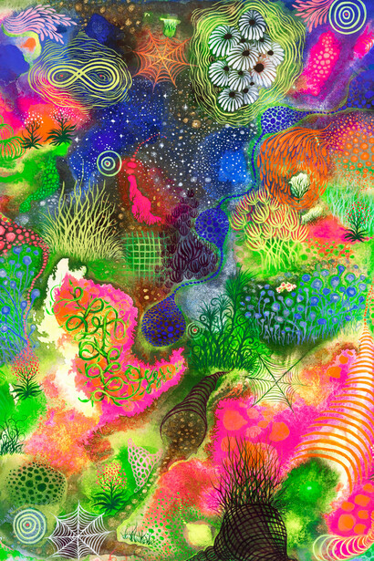 Carrie Lederer, Nature's mysterious conglomerates (path of connection), 2022. Courtesy of Garvey|Simon 