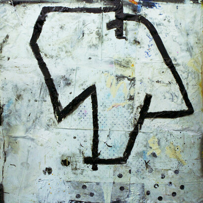 Robert Baribeau, Trac 1501, 1999, oil, acrylic on wood, 48 x 48 inches. © Robert Baribeau. Courtesy: Anna Zorina Gallery, New York City