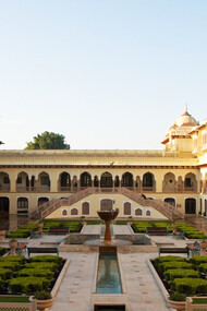 Rambagh Palace hotel Jaipur lobby courtyard, India