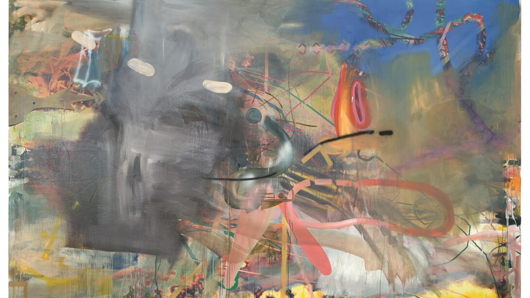 Panza de burro, 2001. Inkjet print and mixed mediums on canvas, 86 5/8 x 145 5/8 in (220 x 370 cm). Private collection, courtesy Galerie Max Hetzler, Berlin. Image courtesy the artist and Galleria Alfonso Artiaco, Naples