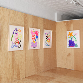 Chiaozza, New collage works, exhibition view. Courtesy of Uprise Art 