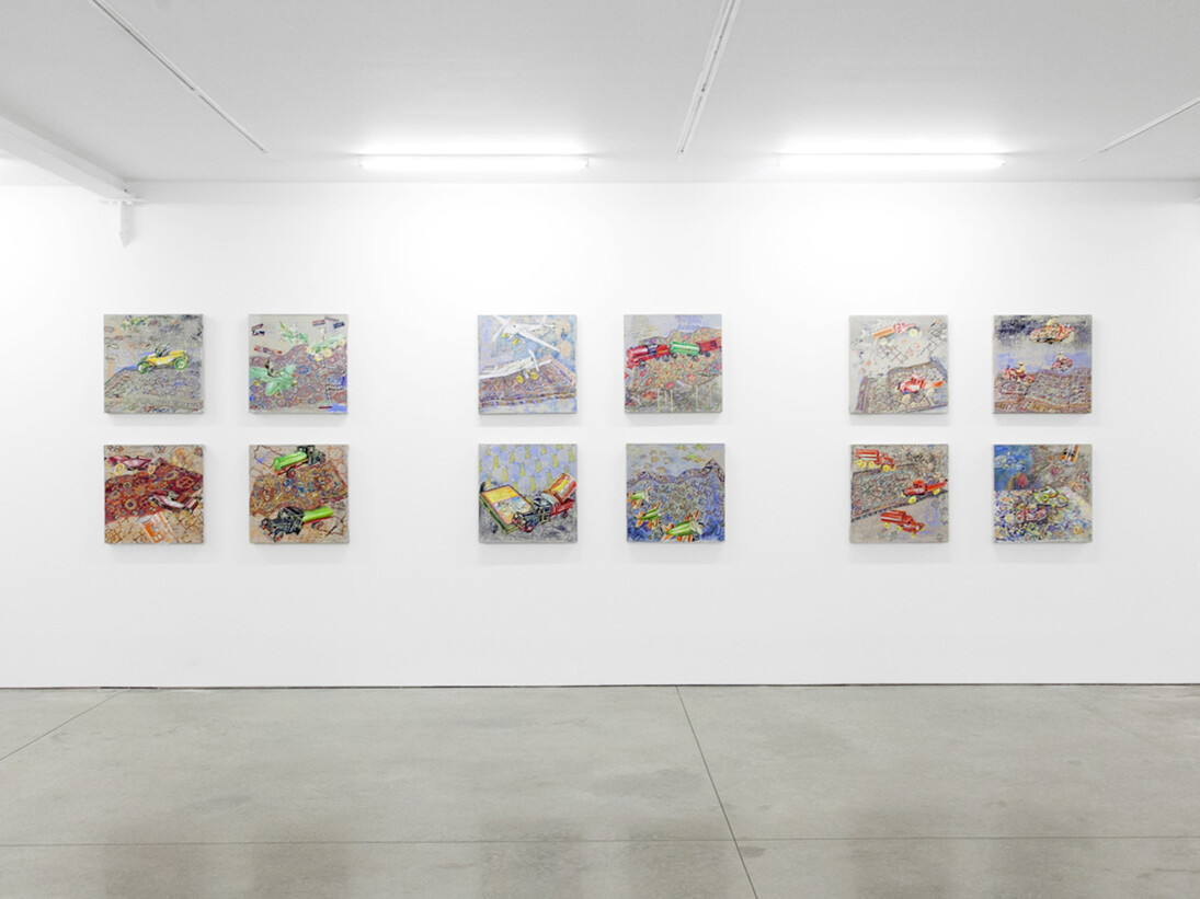 Installation view of David Schorr: Flying Carpets. Courtesy of Ryan Lee, New York.