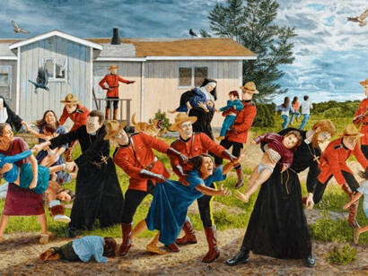 Kent Monkman, The scream (detail), 2017. Courtesy of Akron Art Museum