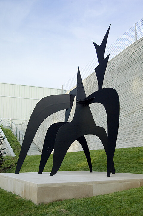 Painted steel, 10 feet x 12 feet x 7 feet. Gift of the Friends of Art, F69-7. This work is copyrighted. Contact Artists Rights Society (ARS), New York.