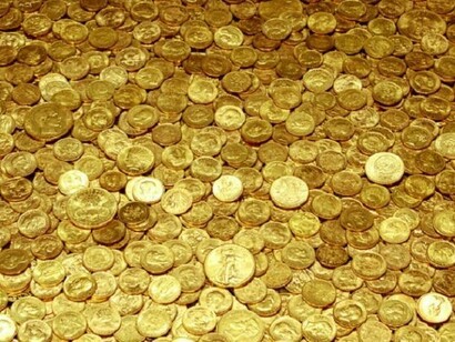 Hundreds of coins