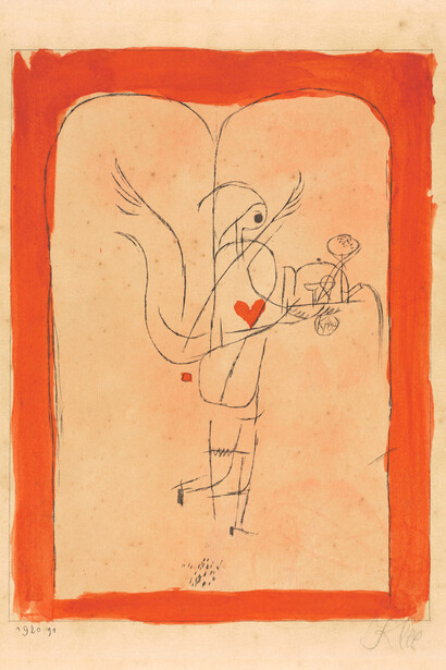 Paul Klee, Ein Genius serviert ein kleines Frühstück, (a spirit serves a little breakfast) or Engel bringt das gewünschte (angel brings what is desired), 1920. Courtesy of San Francisco Museum of Modern Art