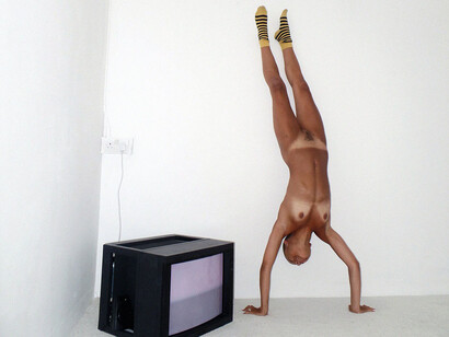 Rene Matić, Brown Girl in the Art World II, 2016. Documentation of performance. Cactus Gallery, Liverpool, UK. Courtesy of the artist