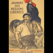 Auguste Leroux (French, 1871–1954), Journée des Régions Libérées (Liberated Regions Day), 1919 Lithograph on paper, 47 1/4 x 31 1/2 inches. Georgia Museum of Art, University of Georgia; Gift of Murray and Nancy Ann Blum
