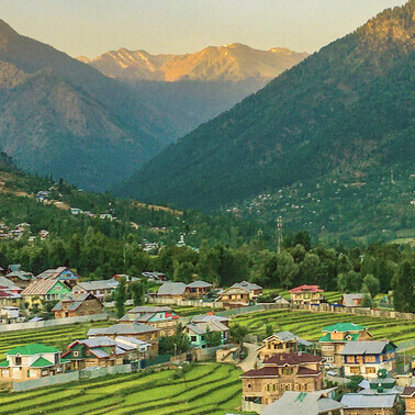 A breathtaking view of mist and clouds over the mountain range, Gurez Town, Kashmir, India