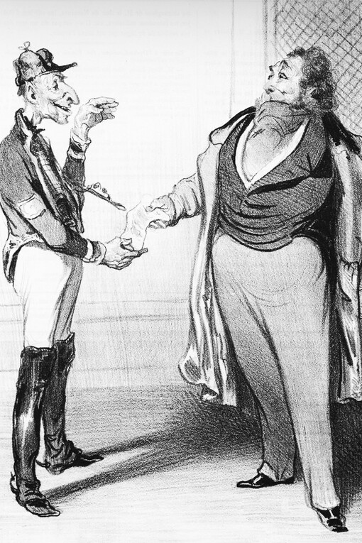 Honoré Daumier, Robert Macaire banquero y jurado (c. 1830)