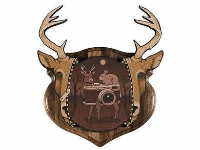 Jeremy Fish, The Little Buck, 2014, acrylic on wood, 24 x 20 inches