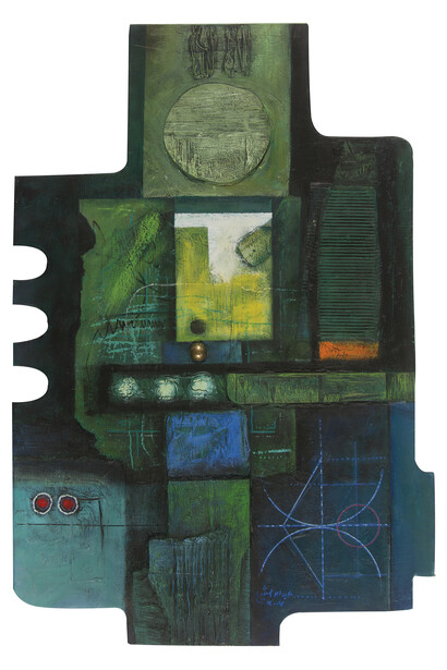 Abdullah Al Shaikh, Contemporary Series 1, 2007, Oil on wood, 80 x 122 cm