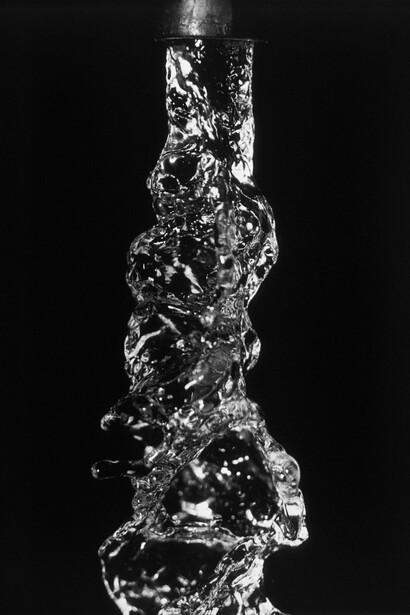 Harold Edgerton, The Bat Bends (Baseball), 1938, Gelatin silver print, 45 x 30 inches, 114.3 x 76.2 cm. © Estate of Harold Edgerton at MIT; courtesy of Palm Press, Inc.