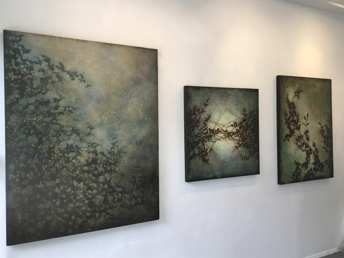 Michelle Gagliano, Wisteria in Blue, Oil on Panel, 36 x 36, 2014. Courtesy of Elisa Contemporary Art