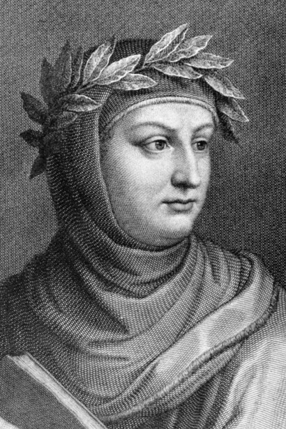 Retrato de Giovanni Boccaccio por Raffaello Sanzio Morghen (c. 1822). Como destaca el texto, Boccaccio fue amigo personal de Petrarca y una pieza clave en la propagación del petrarquismo y la admiración por la Antigüedad, formando con él las bases de la tradición humanista e italiana