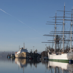 The five lives of the frigate Suomen Joutsen, piece in exhibition. Courtesy of Forum Marinum