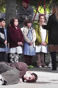 Opera in black by Mariella Busi De Logu at the Peace Park in Ravenna, Italy, 2023 (photo by Sara Maioli)