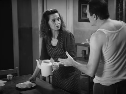 Scene from the movie C'è ancora domani, depicting themes of gender inequality and women's empowerment