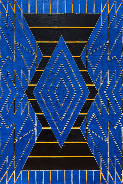 Susan Fortgang, Large amphora with blue, 1981. Courtesy of Eric Firestone Gallery